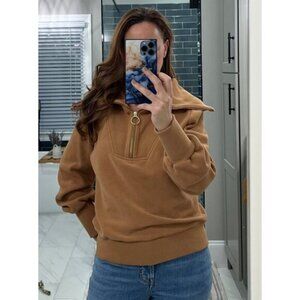 VARLEY Vine Ottoman Half Zip Pullover in Rye Size Small